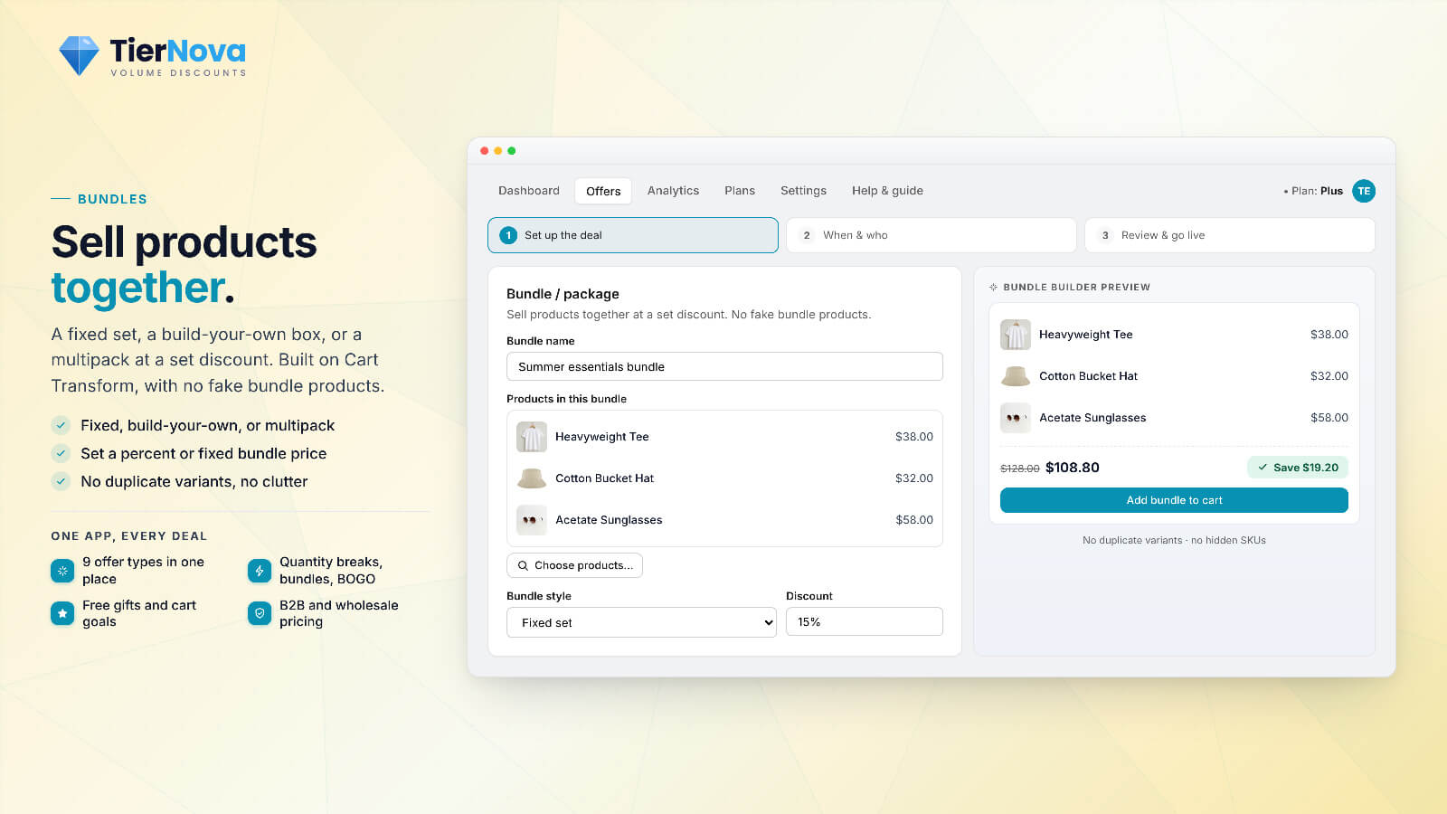 TierNova bundle builder for real product bundles